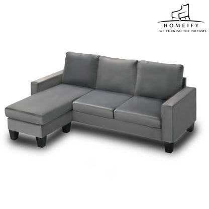 Homeify Adora 3 Seater Fabric L-Shaped Sectional Sofa for Living Room Fabric 3 Seater Sofa  (Finish Color - Grey, DIY(Do-It-Yourself)