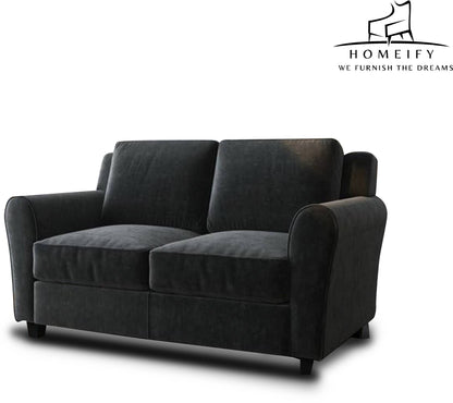 Groovecraft Ewan Wooden 3+2 Seater Modern Sofa Set for Living Room Fabric 3 + 2 Sofa Set  (Dark Grey, DIY(Do-It-Yourself)