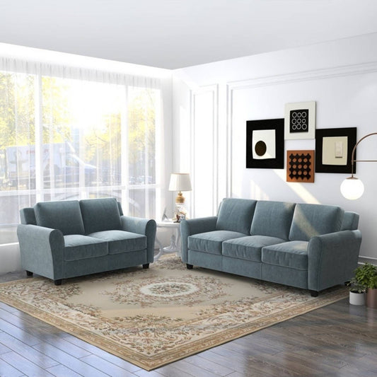 Homeify Ewan 5 Seater Modern Comfy Sofa Set for Living Room Fabric 3 + 2 Sofa Set  (Grey, DIY(Do-It-Yourself)