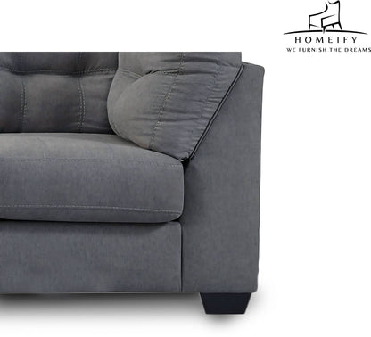 Homeify Fox Fabric 6 Seater L Shape Sofa Set for Living Room Fabric 6 Seater Sofa  (Finish Color - Grey, DIY(Do-It-Yourself)