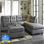 Homeify Fox Fabric 6 Seater L Shape Sofa Set for Living Room Fabric 6 Seater Sofa  (Finish Color - Grey, DIY(Do-It-Yourself)