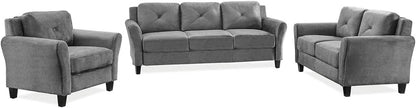 Homeify Edward 6 Seater Modern Fabric Sofa Set for Living Room Fabric 3 + 2 + 1 Sofa Set  (Grey, DIY(Do-It-Yourself)