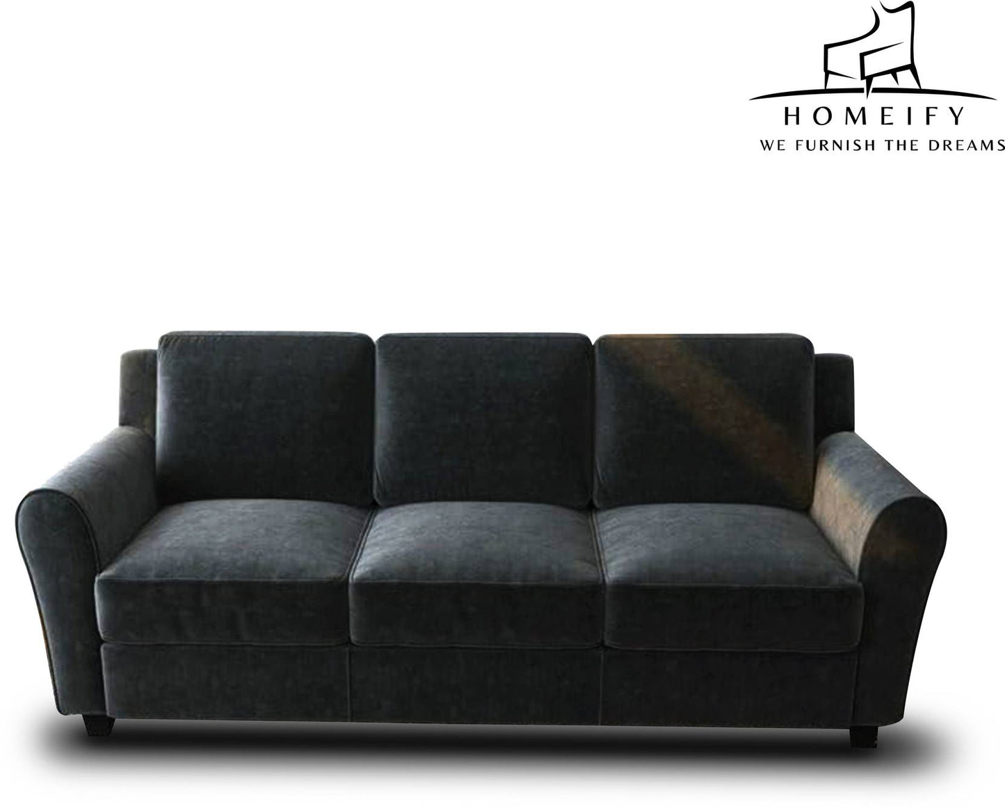 Groovecraft Ewan Wooden 3+2 Seater Modern Sofa Set for Living Room Fabric 3 + 2 Sofa Set  (Dark Grey, DIY(Do-It-Yourself)