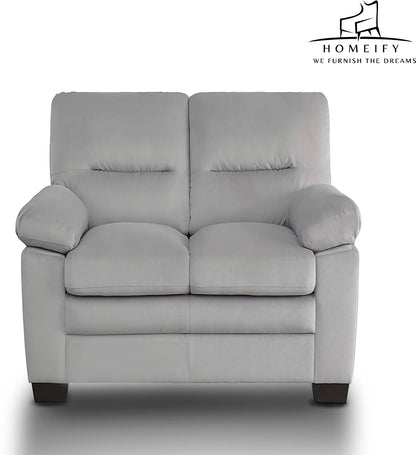 Homeify Dawson 2 Seater Leatherette Sofa for Living Room Leatherette 2 Seater Sofa (Finish Color - Grey, DIY(Do-It-Yourself)