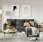 Homeify Wooden 4 Seater Fabric L-Shaped Couch Sectional with Reversible Chaise Fabric 4 Seater Sofa (Finish Color - Grey, DIY(Do-It-Yourself)