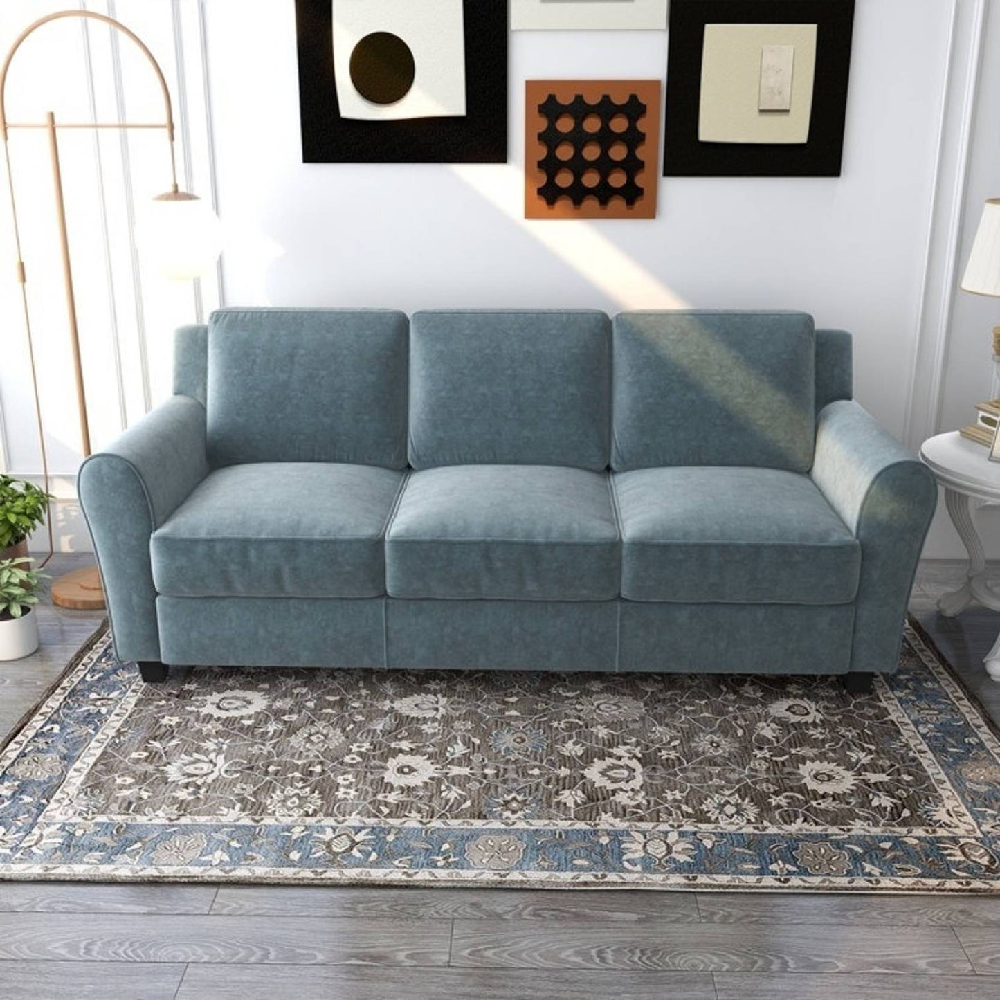 Homeify Ewan 5 Seater Modern Comfy Sofa Set for Living Room Fabric 3 + 2 Sofa Set  (Grey, DIY(Do-It-Yourself)