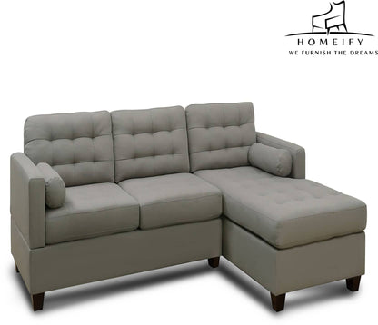 Homeify Arya 4 Seater Fabric Living Room Sofa Set Fabric 3 + 2 Sofa Set  (Grey, Pre-assembled)