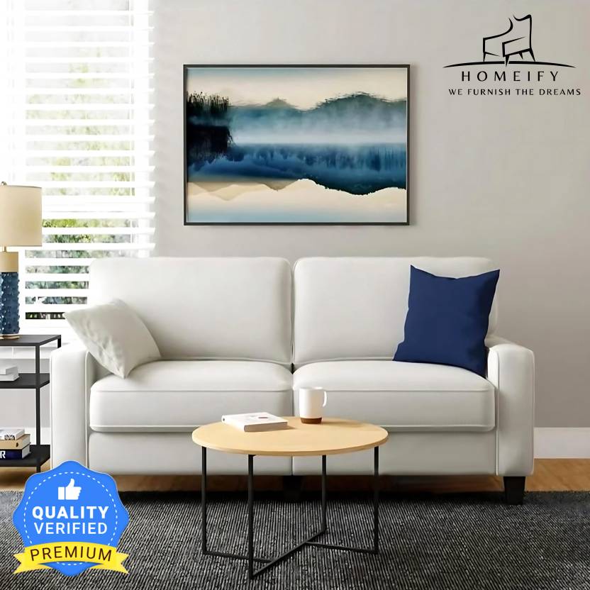Homeify Nirvan 3 Seater Fabric Upholstered Sofa Set for Living Room Fabric 3 Seater  Sofa  (Finish Color - White, DIY(Do-It-Yourself)