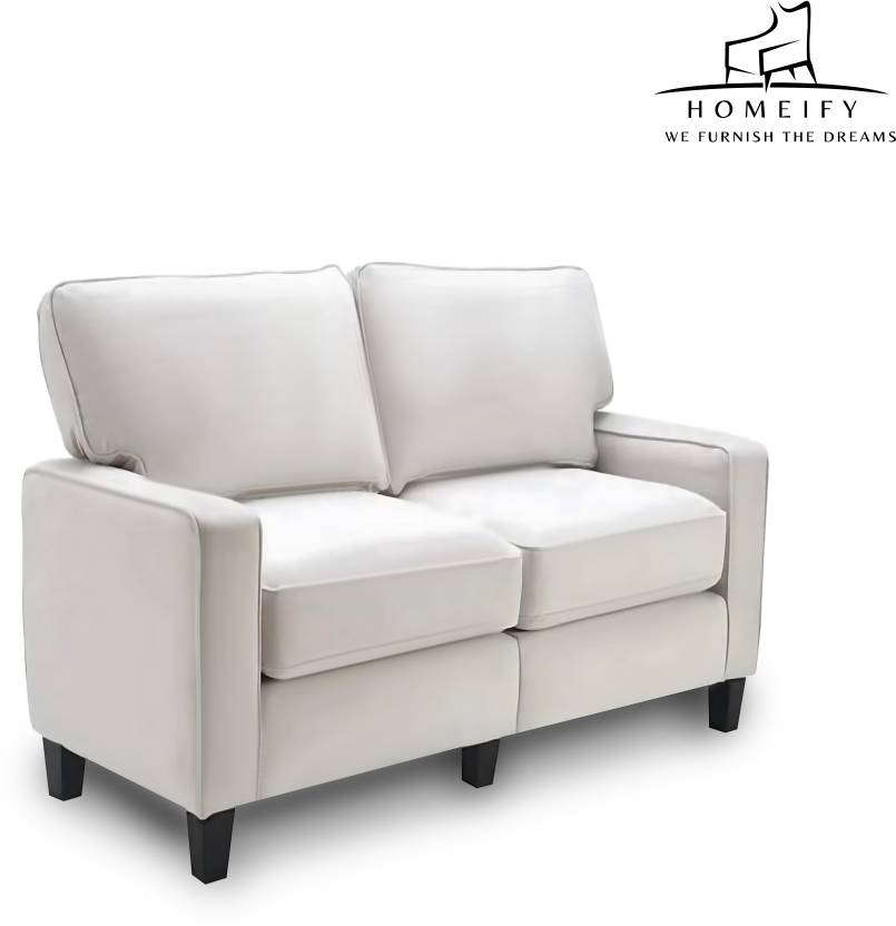 Homeify Nirvan 3 Seater Fabric Upholstered Sofa Set for Living Room Fabric 3 Seater  Sofa  (Finish Color - White, DIY(Do-It-Yourself)