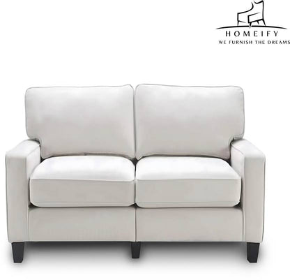 Homeify Nirvan 3 Seater Fabric Upholstered Sofa Set for Living Room Fabric 3 Seater  Sofa  (Finish Color - White, DIY(Do-It-Yourself)