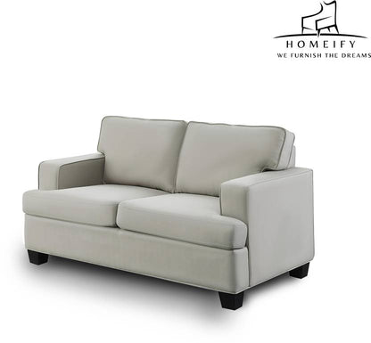 Homeify Wood Foster Fabric 3+2 Seater Living Room Sofa Set Fabric 5 Seater  Sofa  (Finish Color - Grey, DIY(Do-It-Yourself)