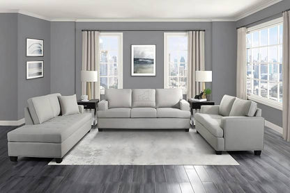 Homeify Foster 3+3+2 Seater Fabric Living Room Sofa Set Fabric 8 Seater Sofa (Finish Color - Grey, DIY (Do-It-Yourself)