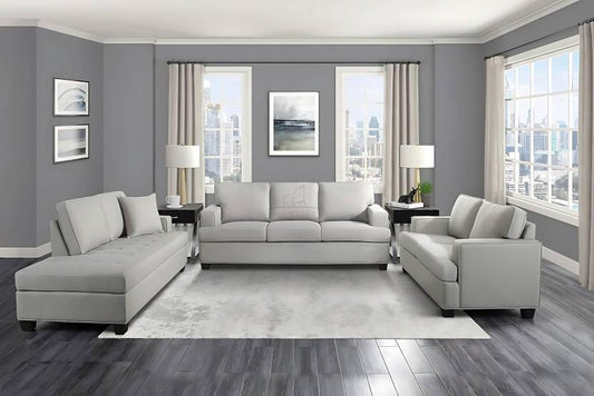 Homeify Foster 3+3+2 Seater Fabric Living Room Sofa Set Fabric 8 Seater Sofa (Finish Color - Grey, DIY (Do-It-Yourself)